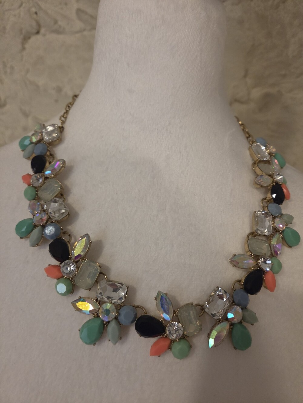 NWOT Statement Multi-Color Crystal Bib Necklace - JCrew